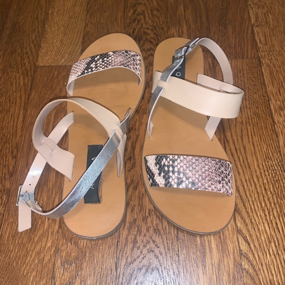 Great Condition Aqua Strappy Leather Sandals Snake Multi Media - Picture 5 of 7